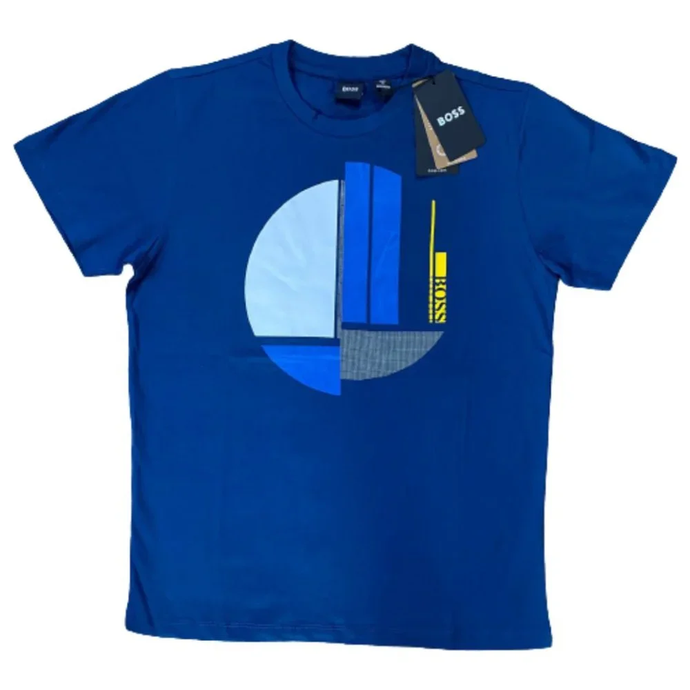 NWT Men's HUGO BOSS Cotton T-Shirts Color Dark Blue Size S, M, L, XL, XXL - Picture 1 of 6